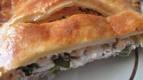 рыбный штрудель из творожного теста