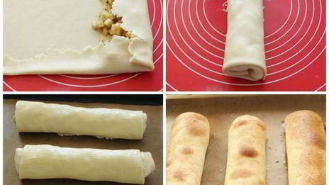 штрудель из творожного теста с яблоками и клюквой