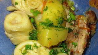 Штрудель с курицей и картошкой