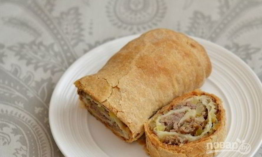 Рецепт штруделя с мясома