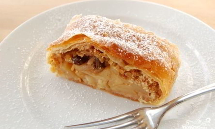 Рецепт штрудель с яблоками из лаваша