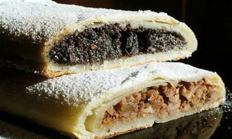 Рецепт творожный штрудель с двумя начинками