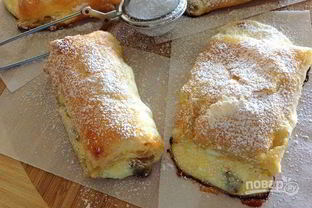 Слойки из слоеного теста с творогом