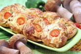 Слойки с белыми грибами и овощами