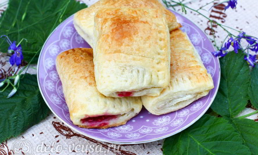 Рецепт слойки с малиной