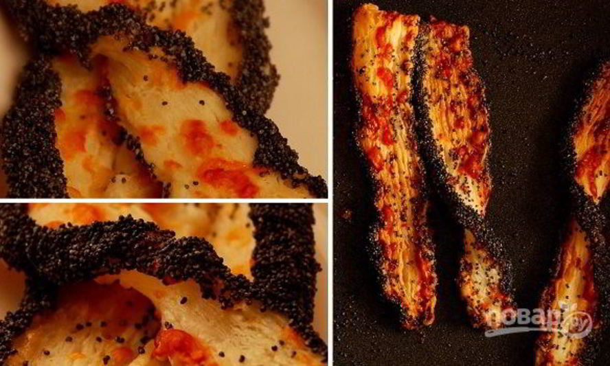 Рецепт слойки с сыром и маком