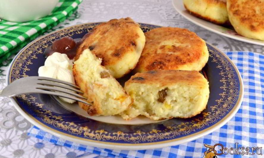 Рецепт кокосовые сырники с изюмом и курагой