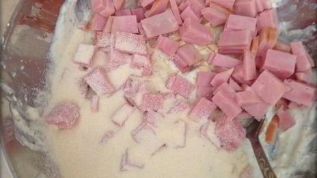 сырники с фетой, ветчиной и кинзой