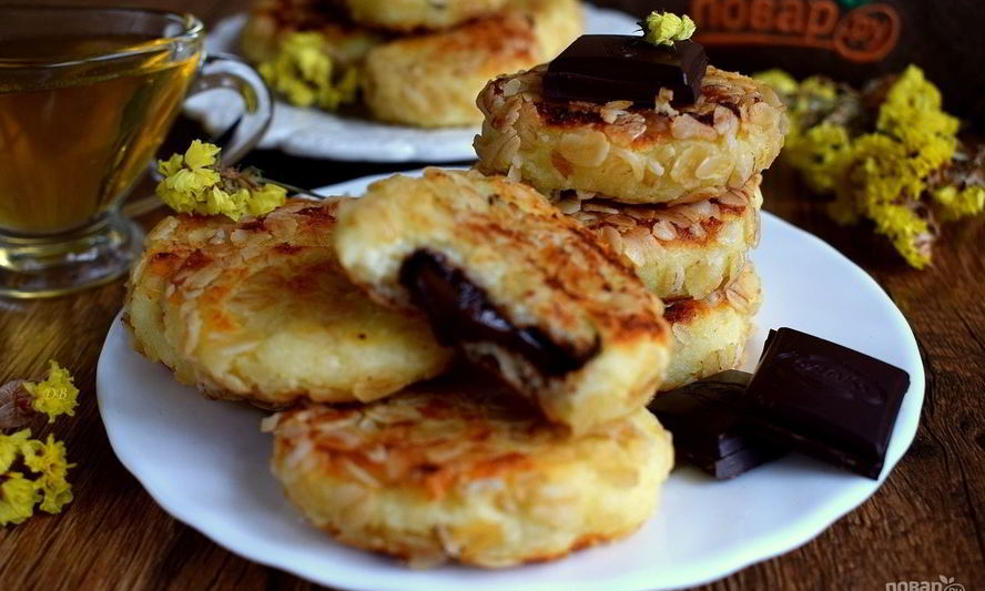 Рецепт сырники с шоколадной начинкой