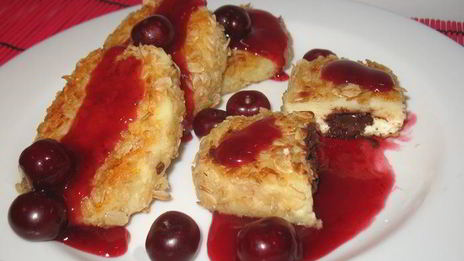 сырники с шоколадом в овсяной панировке