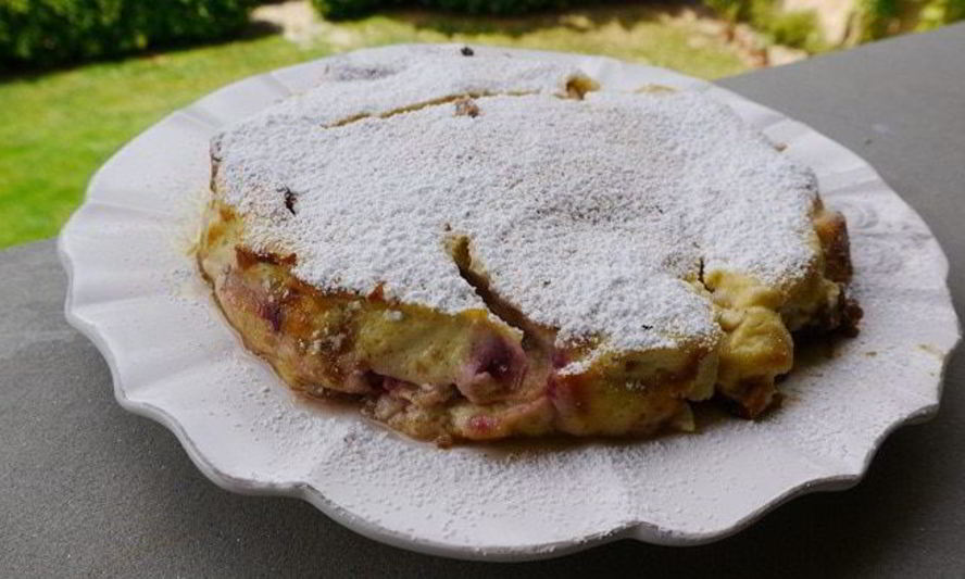 Рецепт творожник с персиками