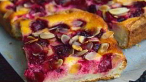 творожное тесто для пирога с вишней