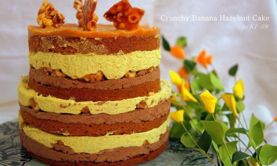 Рецепт хрустящий бананово-ореховый торт