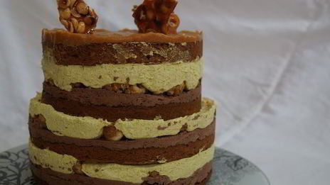 хрустящий бананово-ореховый торт