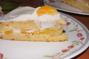 Персиковый торт Белоснежный