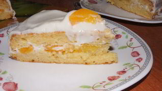 Персиковый торт Белоснежный