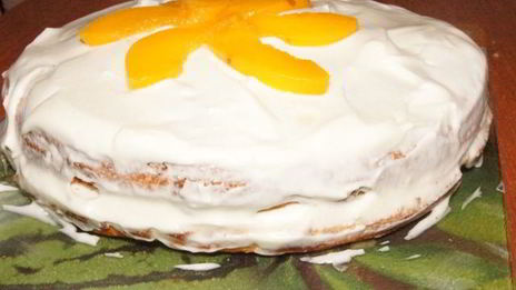 персиковый торт белоснежный