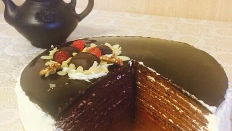 шоколадно-лимонный медовик