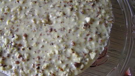 шоколадно-лимонный вафельный торт с миндалем