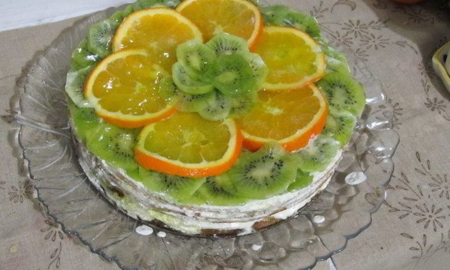 Рецепт солнечный торт фрукты в желе