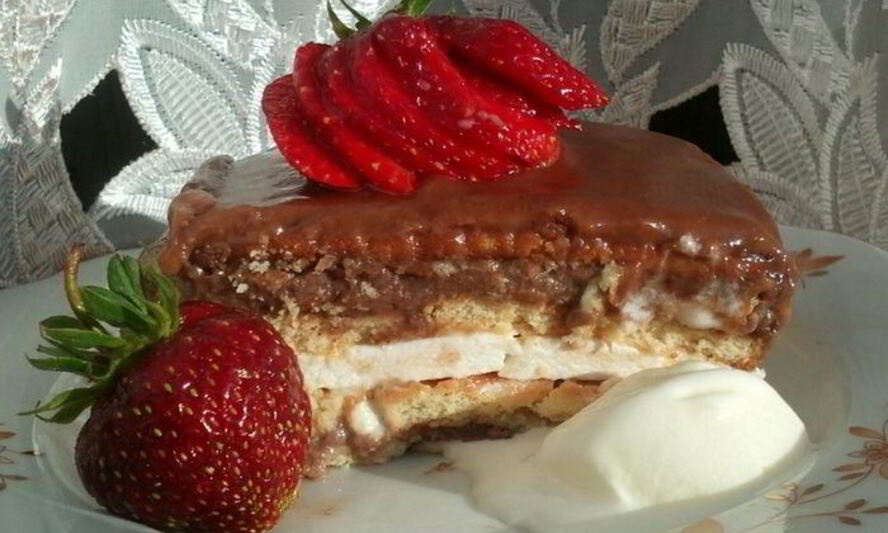 Рецепт торт без выпечки шоколадно-зефирный каприз