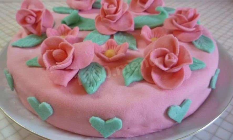 Рецепт торт бисквитный с мастикой розовая мечта