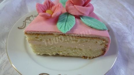 торт бисквитный с мастикой розовая мечта