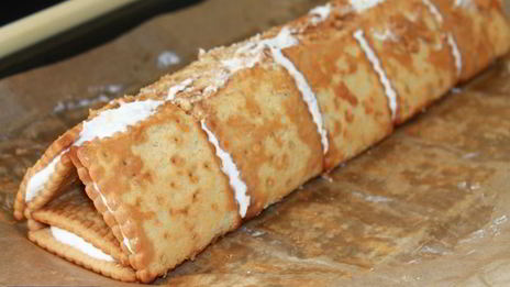 торт творожный домик из печенья и творога без выпечки