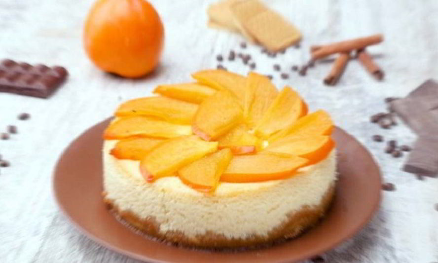 Рецепт творожный торт с хурмой