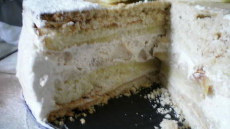 яблочный торт с карамельным баварским муссом