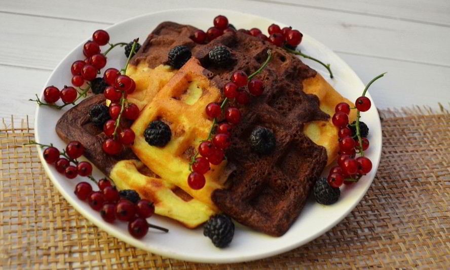 Рецепт шоколадно-ванильные вафли