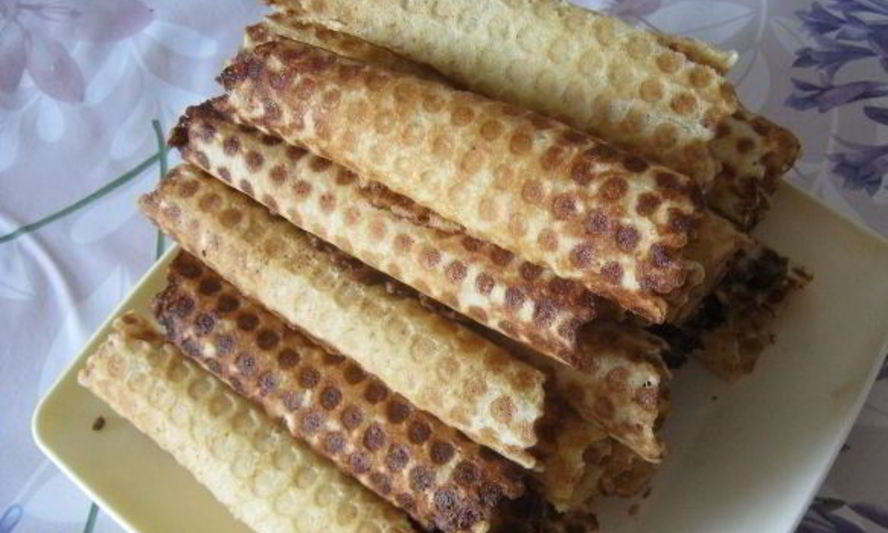 Рецепт трубочки со сгущенкой