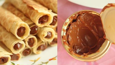 вафельные трубочки с вареным сгущенным молоком