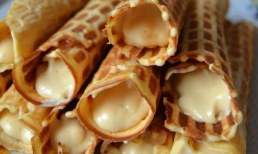 Рецепт вафли в вафельнице со сгущенкой