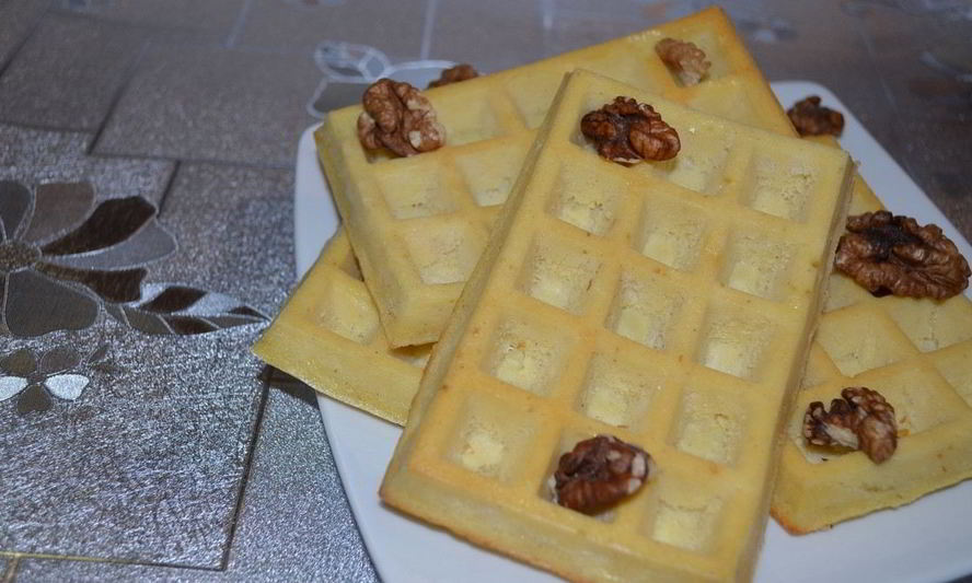 Рецепт венские вафли с яблоком