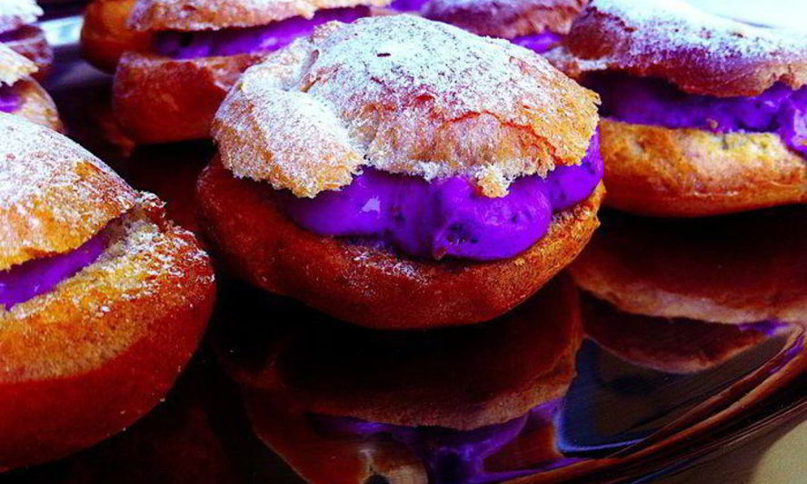 Рецепт профитроли с черничным кремом