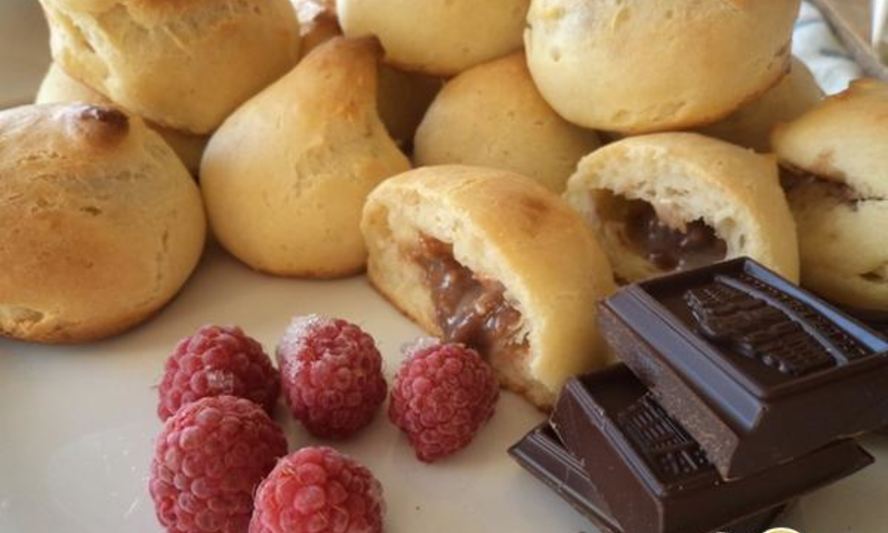 Рецепт профитроли с шоколадно-ореховым кремом