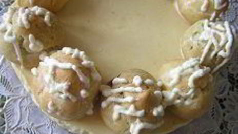 шоколадно-апельсиновый торт с профитролями