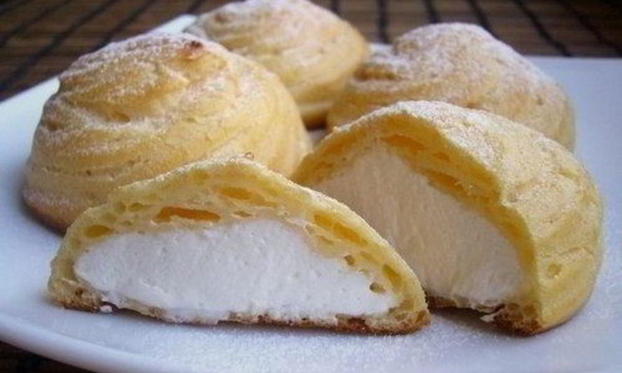 Рецепт сладкие профитроли со сливочной начинкой