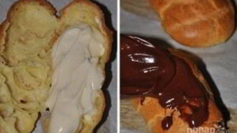 эклеры из заварного теста с кремом