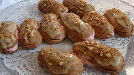 эклеры клубника со сливками