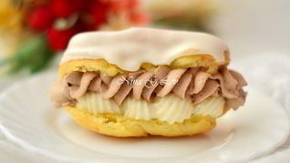 Эклеры со сливочно-шоколадным кремом