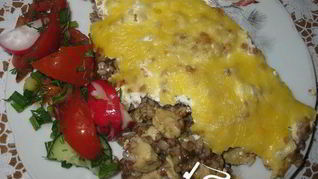 Гречневая запеканка с курицей и грибами