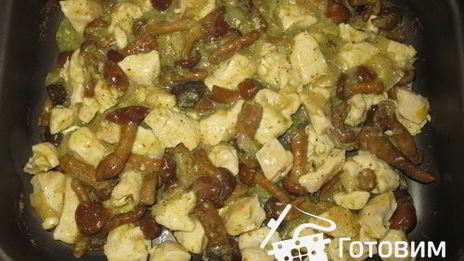 гречневая запеканка с курицей и грибами