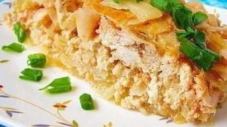 Капустная запеканка с куриным фаршем
