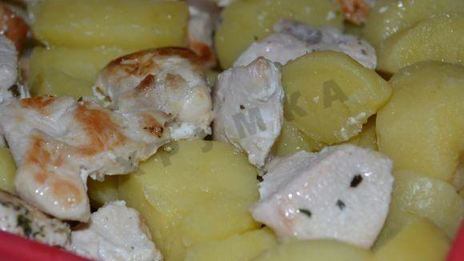 картофельная запеканка из куриных грудок