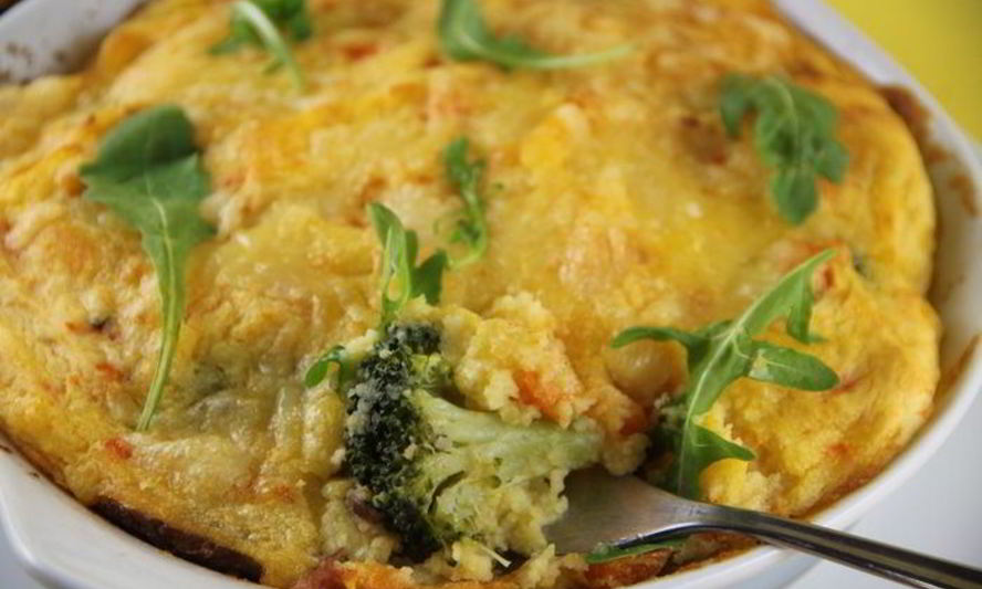 Рецепт картофельная запеканка с брокколи и грибами