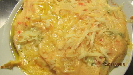 картофельная запеканка с брокколи и грибами