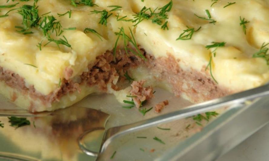 Рецепт картофельная запеканка с отварным мясом