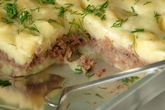 Картофельная запеканка с отварным мясом
